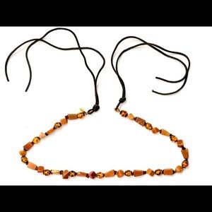 Vintage Natural Baltic Amber and Red Jasper Belt